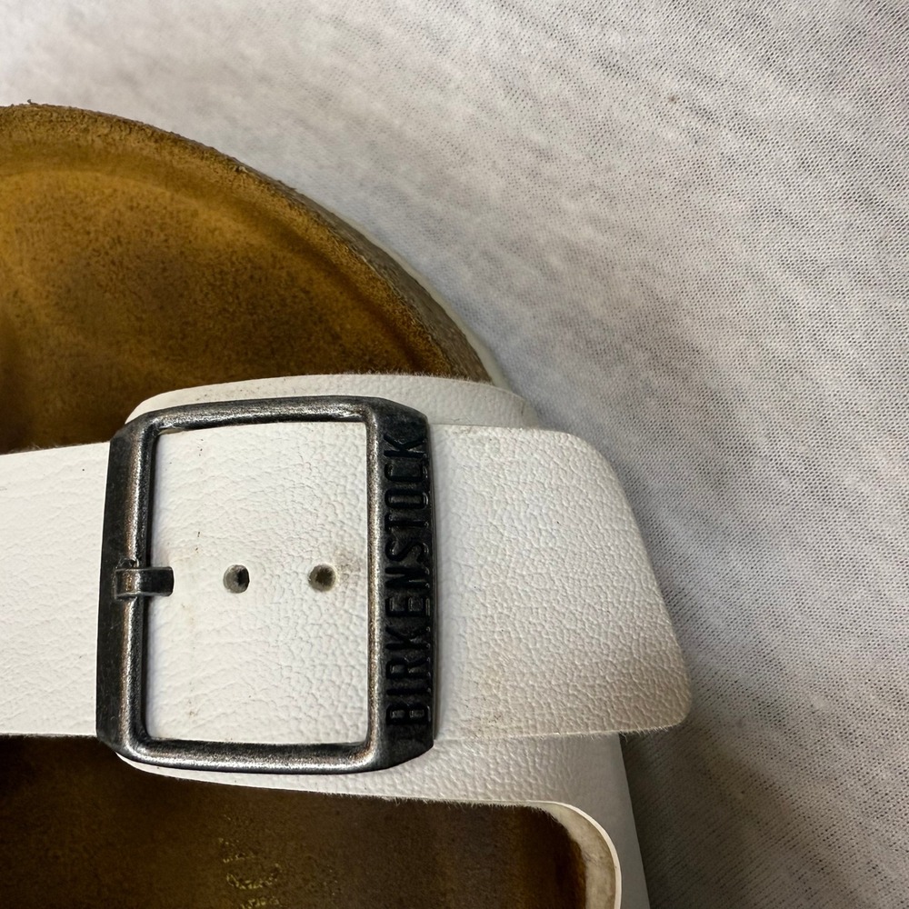 Birkenstock Arizona White Leather Double Strap Comfort Sandals Women's Size 39 - Picture 7 of 7